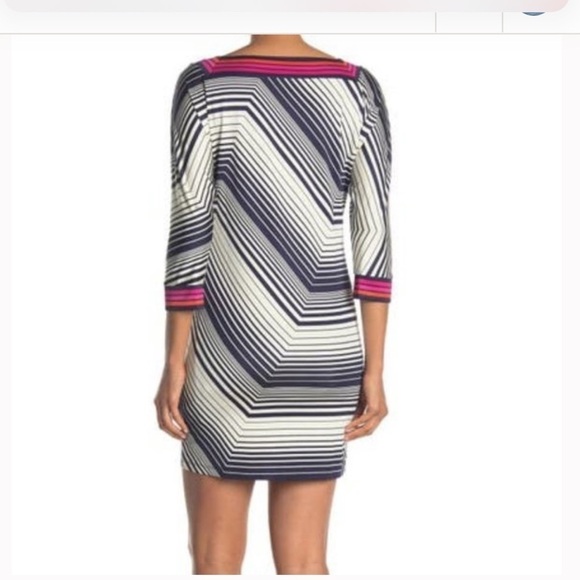 SALE NWT Trina Turk Chevron Stripe Shift Bottle Dress - Picture 3 of 13